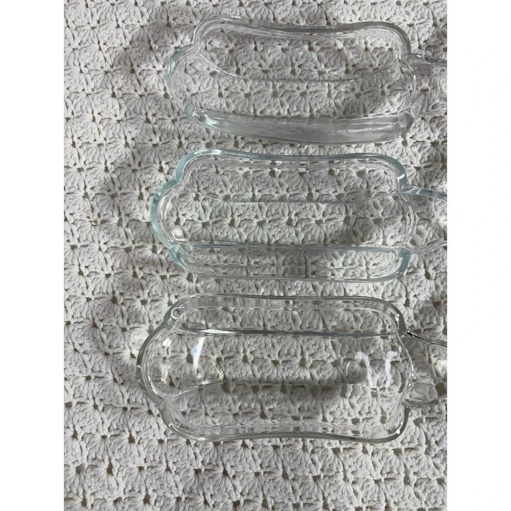 Vintage Set of Six Indiana Glass Clear Banana Split Boats